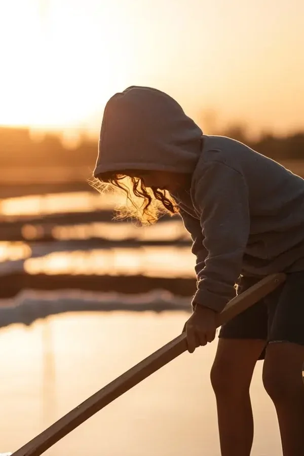 enfant qui recolte du sel